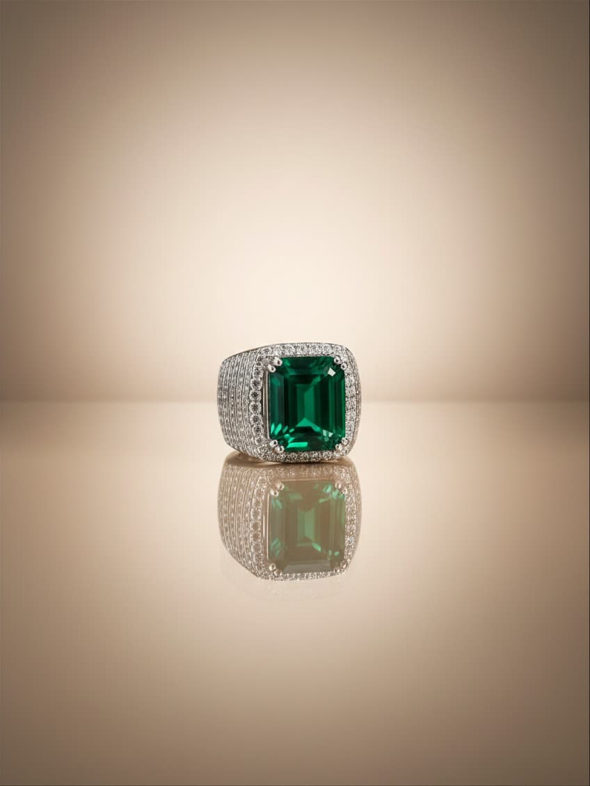 Emerald Monarch Ring